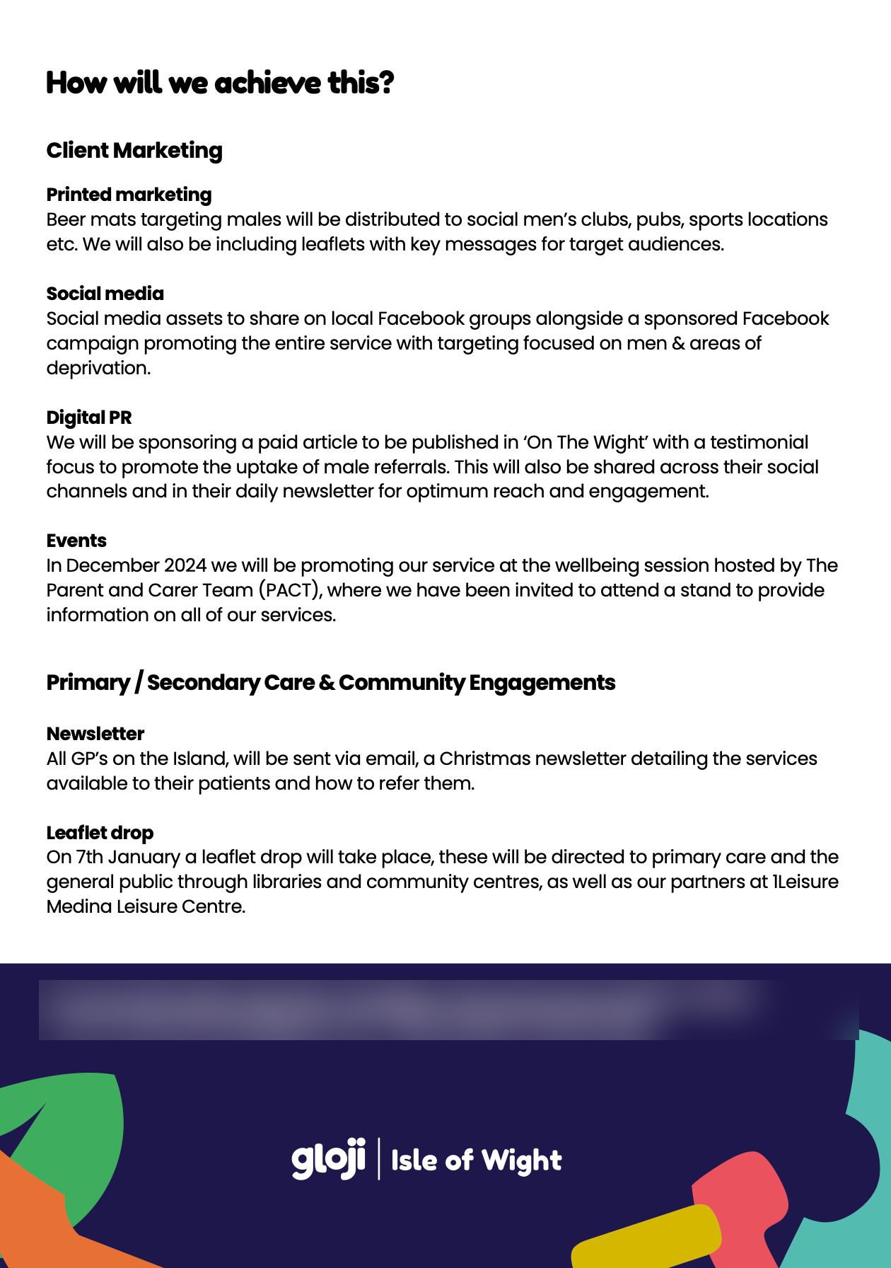 Campaign delivery page with channel breakdown