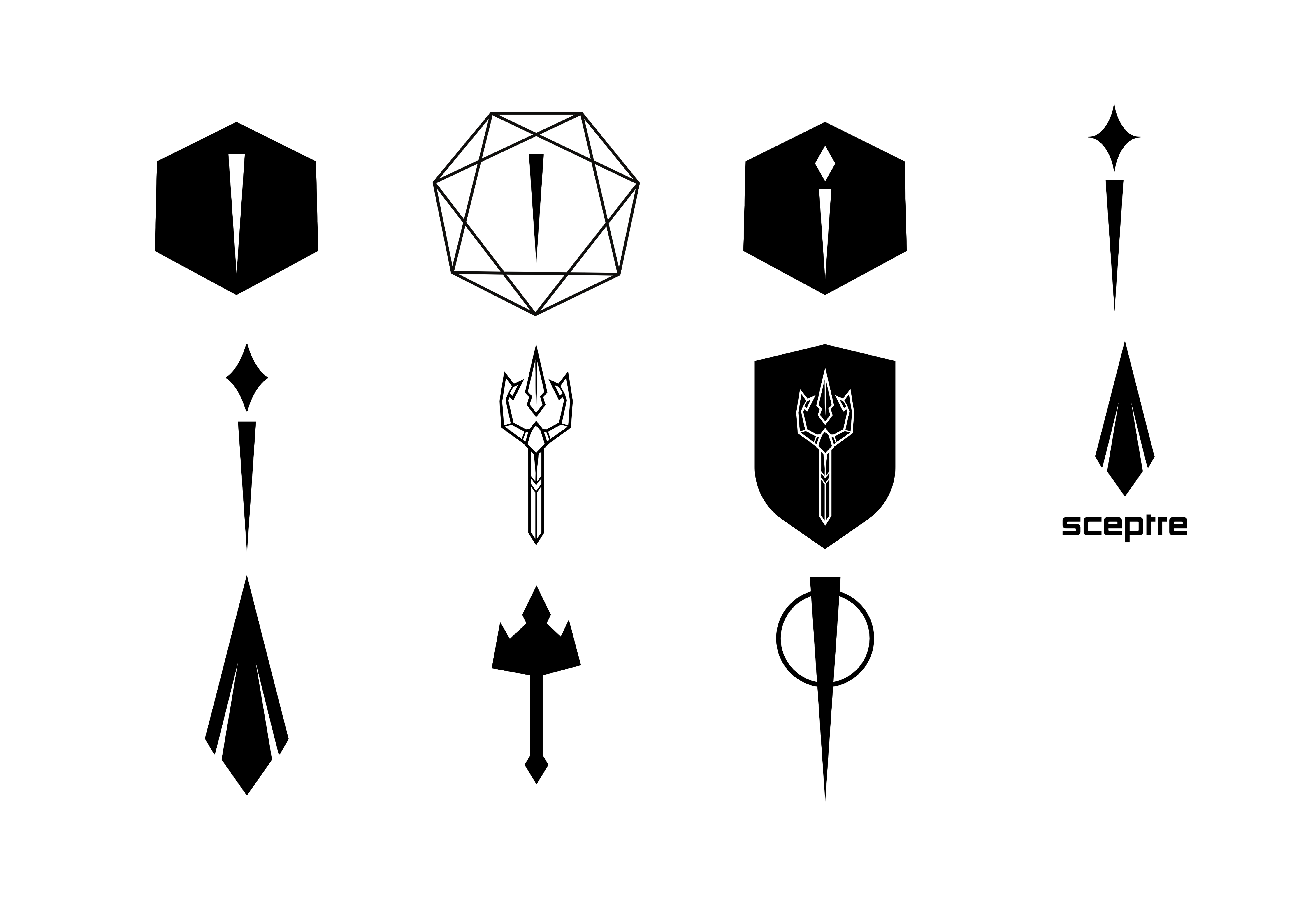 Sceptre logo development phases