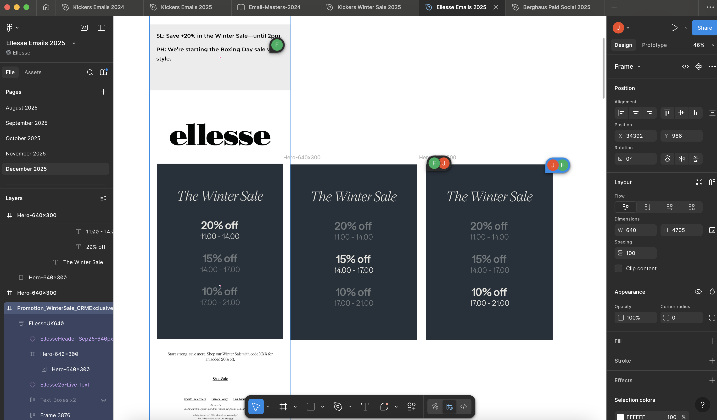 Ellesse CRM email from the system